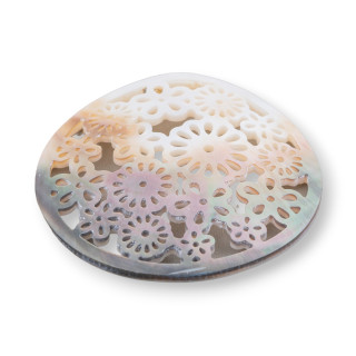 Engraved Mother of Pearl Pendant Round 60mm