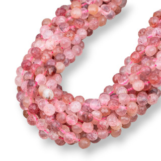 Strawberry Red Quartz Briolette Drops Faceted MachineCut 5-6mm