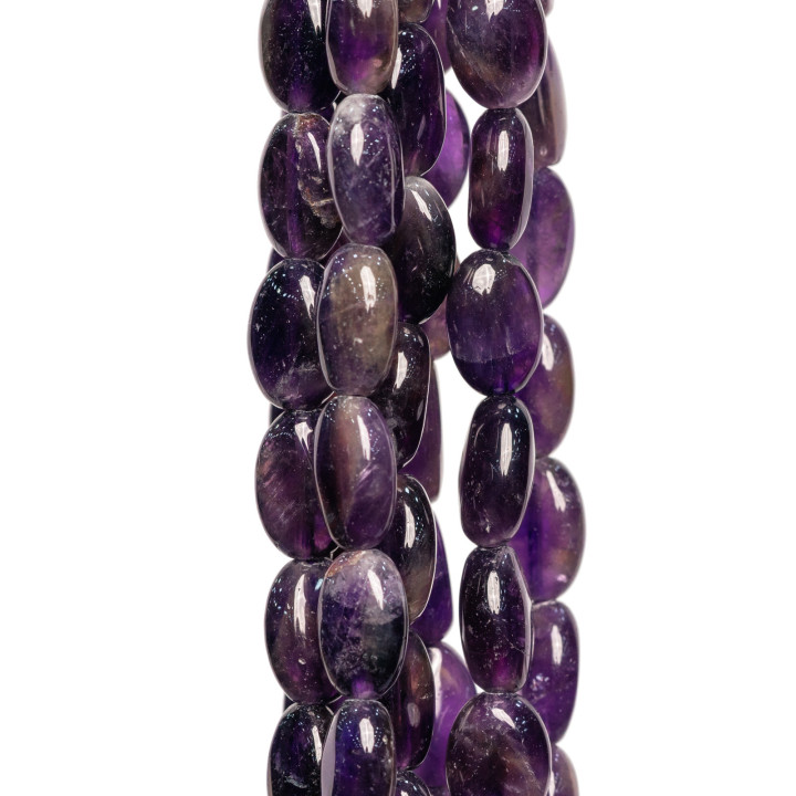 Améthyste Ovale Plate Lisse 08x12mm Brute