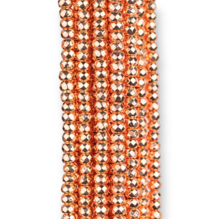 Hämatit Rondelle facettiert 3x2mm Roségold