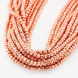 Rondelle Faceted Hematite 4x3mm Rose Gold