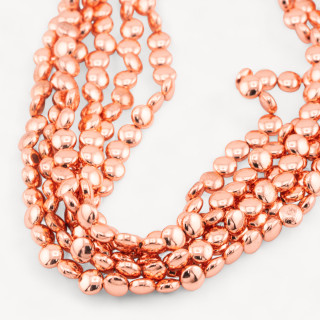 Pièce Lisse Ronde Hématite 6mm Or Rose