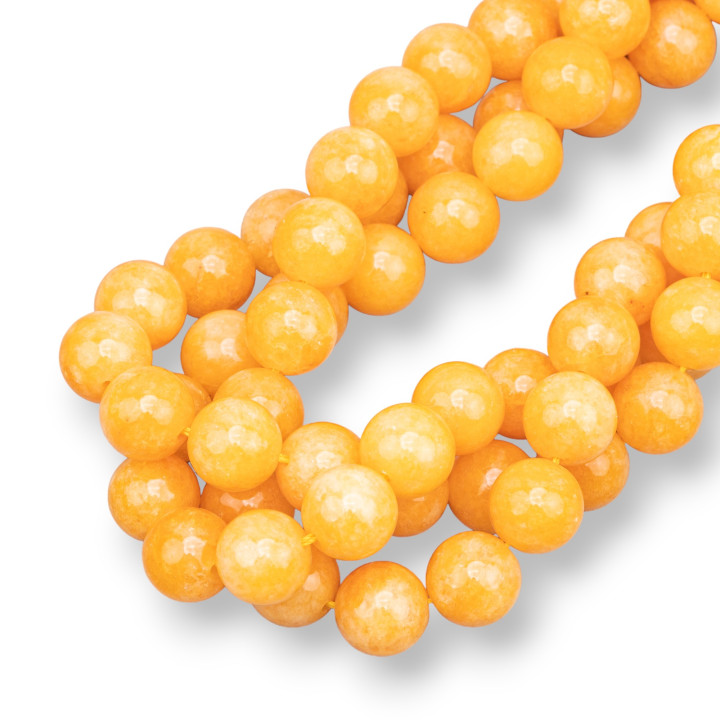 Glatte runde gelbe Jade 08mm