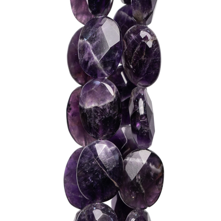 Flach facettierter ovaler Amethyst 13 x 18 mm grob