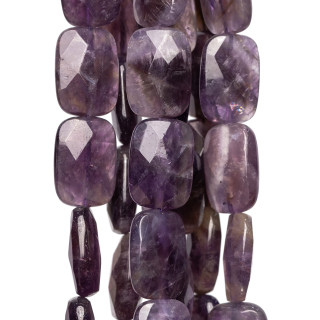 Amethyst Flat Faceted Rectangle 12x16mm Grobe Zweite Wahl