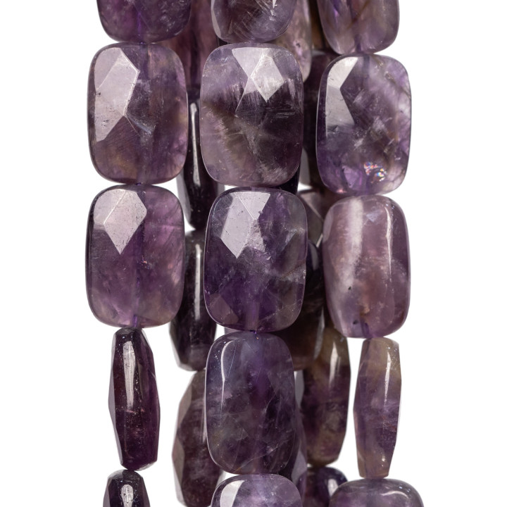 Amethyst Rectangle Flat Faceted 12x16mm Rough Second Choice