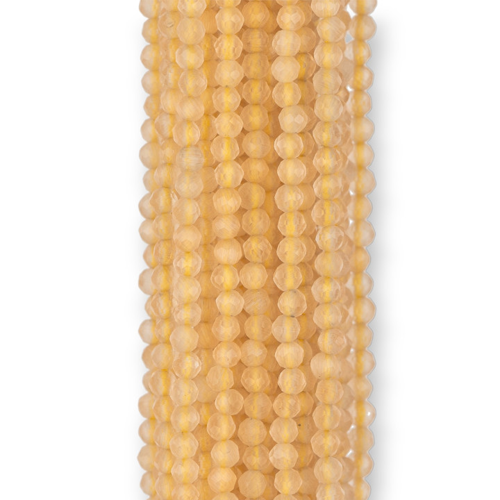 Occhio Di Gatto Perlina Tonda Sfaccettata Diamond Cut 2,5mm Citrino