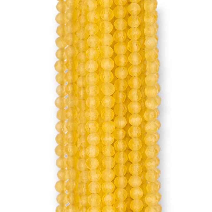 Diamond Cut 2,5 mm gelbes facettiertes Katzenauge