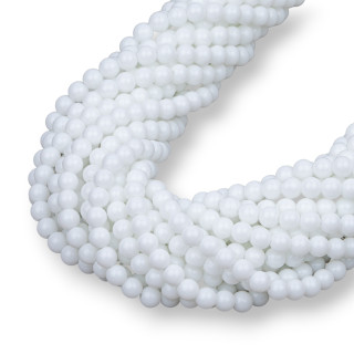 Agata Bianca Tondo Liscio  4mm