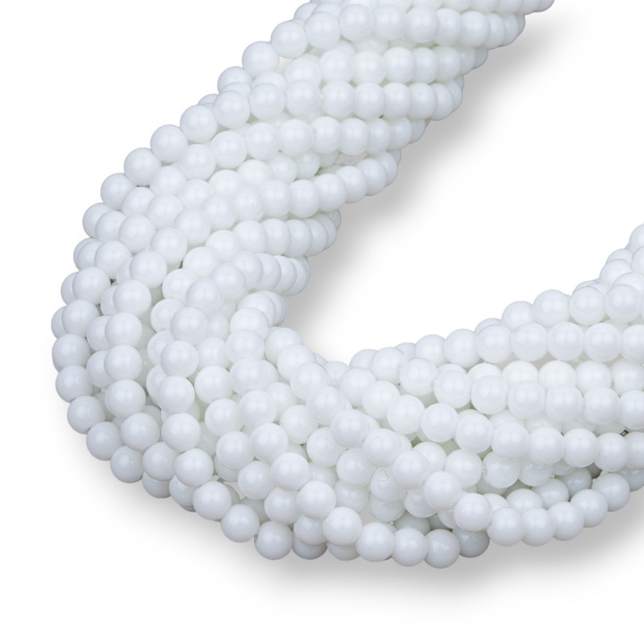 Agate Blanche Ronde Lisse 04mm