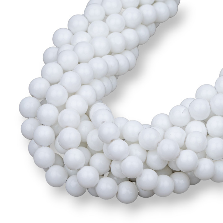 Agate Blanche Ronde Lisse 06mm