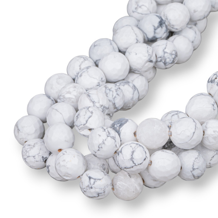 Aulite Bianco Perlina Tonda Sfaccettata 14mm