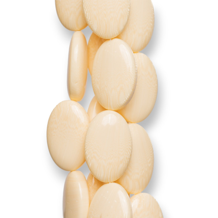 Flaches, ovales Kunstharz aus Knochen 20x30mm