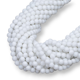 White Agate Faceted Synt 04mm