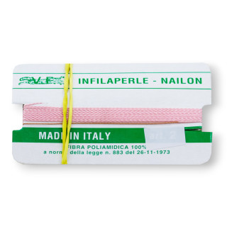 Filo Infilaperle Di Fibra Poliamidica 12pz ART140 Rosa Misura 8