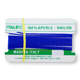 Filo Infilaperle Di Fibra Poliamidica 12pz ART177 Bluette Misura 5
