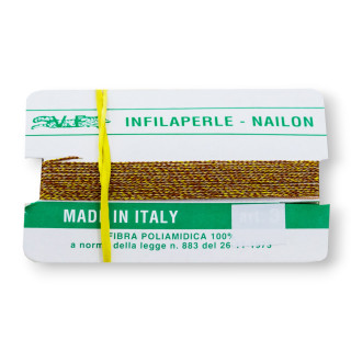 Filo Infilaperle Di Fibra Poliamidica 12pz ART290 Ambra Marrone Bicolore Misura 8