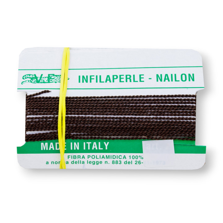 Filo Infilaperle Di Fibra Poliamidica 12pz ART295 Moro Misura 8