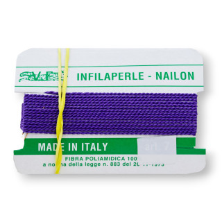 Fil Threading Fibre Polyamide 12pcs ART372 Violet Taille 4