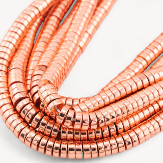 Hämatitscheiben glatte Scheiben 6x2mm Roségold