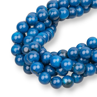 Glatter runder blauer Achat 12 mm Zweite Wahl