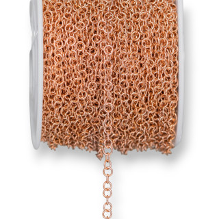 Forzatina Smooth Round Steel Chain 3.5mm Wire 0.6mm 20 Meters Rose Gold