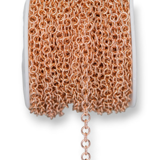 Cable Redondo Liso Cadena Acero 4.0mm Alambre 0.7mm 15 Metros Oro Rosa