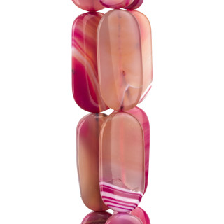 Striped Fuchsia Agate Flat Rectangle 20x50mm