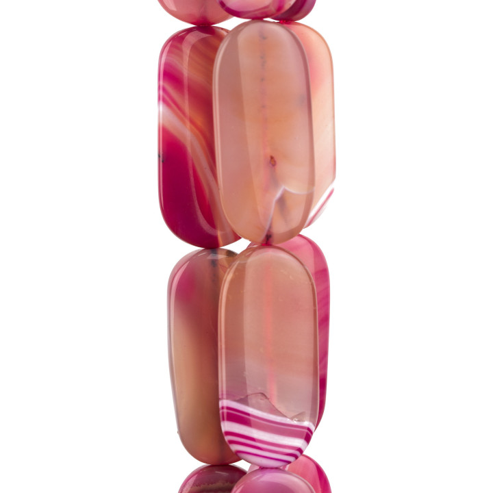 Striped Fuchsia Agate Flat Rectangle 20x50mm