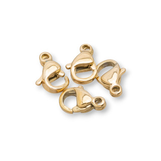 316 Steel Carabiner Closure With Ring 10mm 100pcs Gold Plated