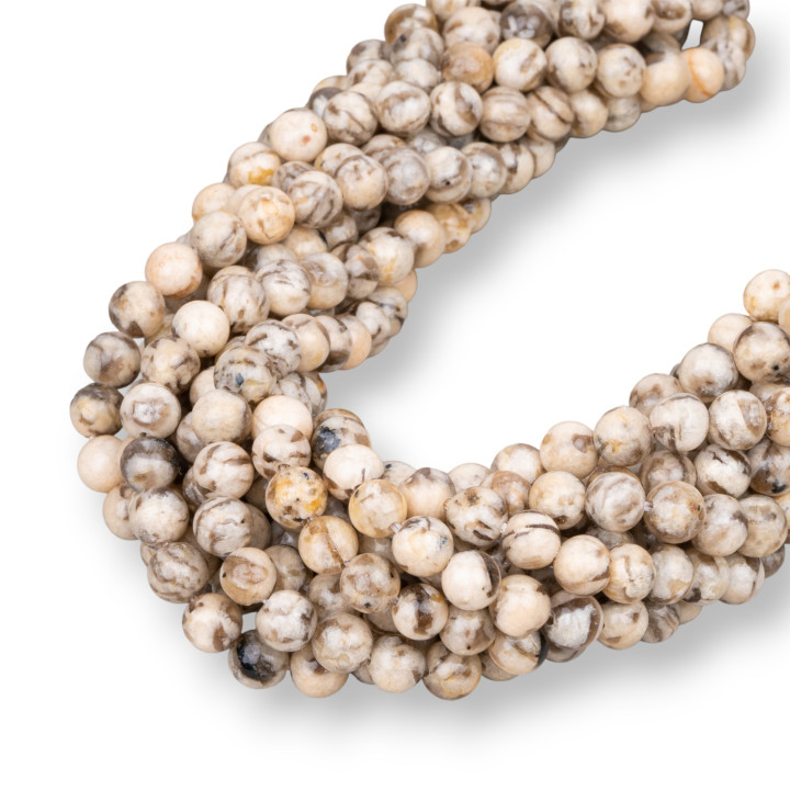 Ομαλή Στρογγυλή Yellow Zebra Jasper 06mm