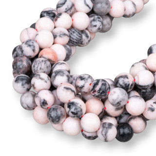 Jaspe Cebra Rosa Redondo Liso 10mm