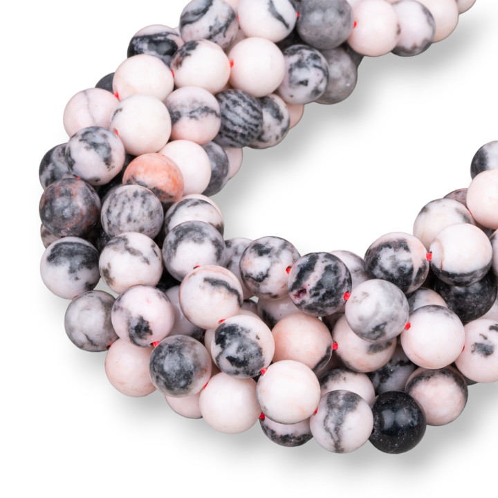 Jaspe Cebra Rosa Redondo Liso 10mm