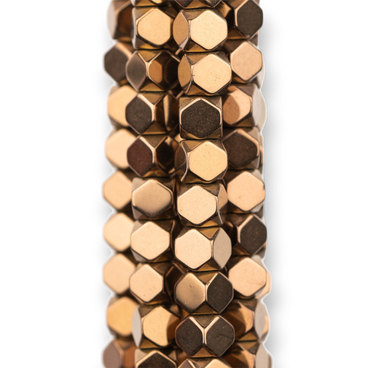 Facettierter Würfel Hämatit 03mm Bronze