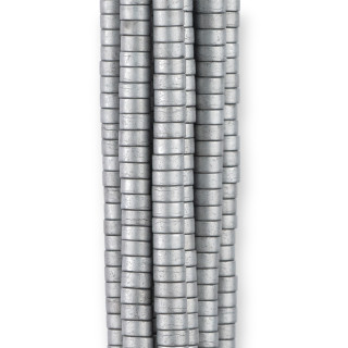 Hämatit-Unterlegscheiben, glatte Scheiben, 4 x 2 mm, seidenmattes Silber