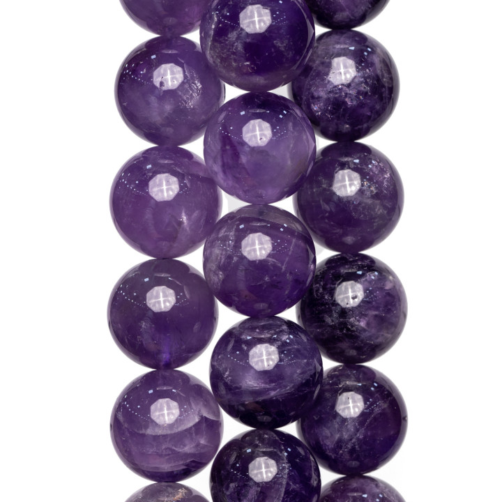 Runder glatter Amethyst 18 mm klar