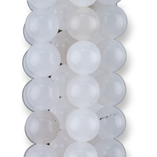 Jade Farbiger Jadeit Economic Line Rund 10mm Weiß