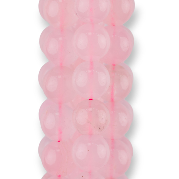 Colored Jadeite Jade Economic Line Smooth Round 10mm Pink