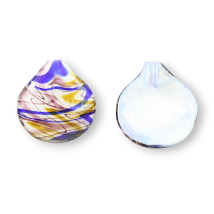 Pendentif En Verre De Murano Avec Fantaisie 45mm - 2pcs - Violet + Bleu