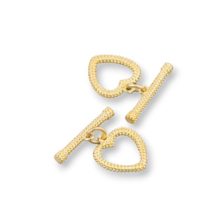 Cierre De Bronce OT Corazon 13x20mm 20uds Dorado