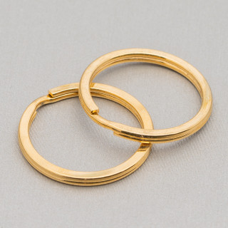 Anillos Brise' De Acero 316L Para Llavero 35mm 20 Piezas Chapado En Oro