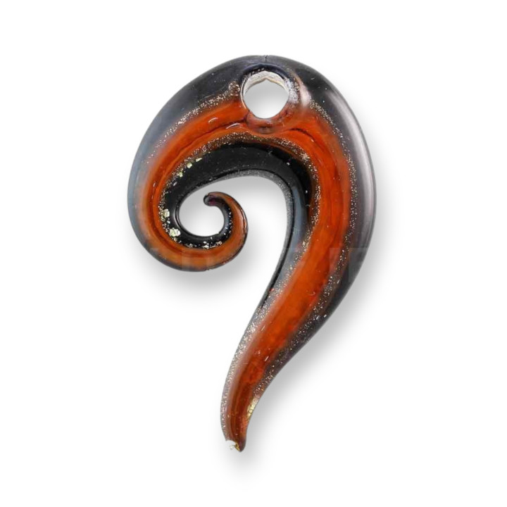 Fantasy Murano Glass Pendant 43x70mm 2pcs Red