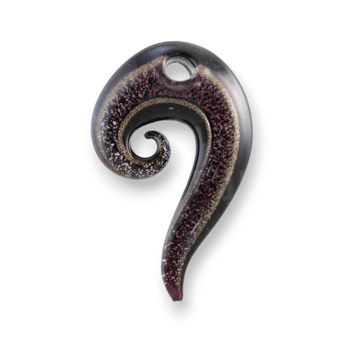 Μενταγιόν Fantasy Murano Glass 43x70mm 2τμχ Μωβ