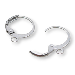 Bases Para Aretes Ganchos Cerrados Franceses De Acero 316 Diadema 13mm 38 Pares