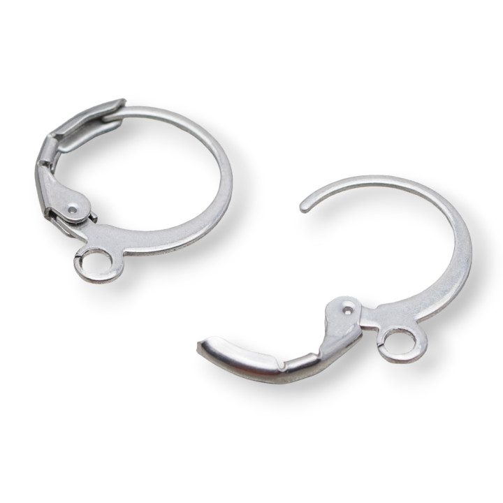 Earring Bases Closed French Ear Hooks in 316 Steel Hoop 13mm 38 Pairs