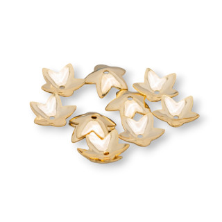 Bol à fleurs en acier inoxydable 316 7,5 mm 20 g plaqué or 230 pièces environ