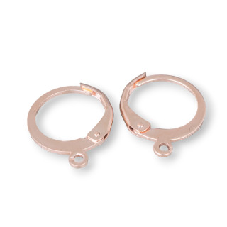 Bases Pour Boucles D'oreilles Crochets Fermés Français En Acier 316 Bandeau 13mm 25 Paires Or Rose