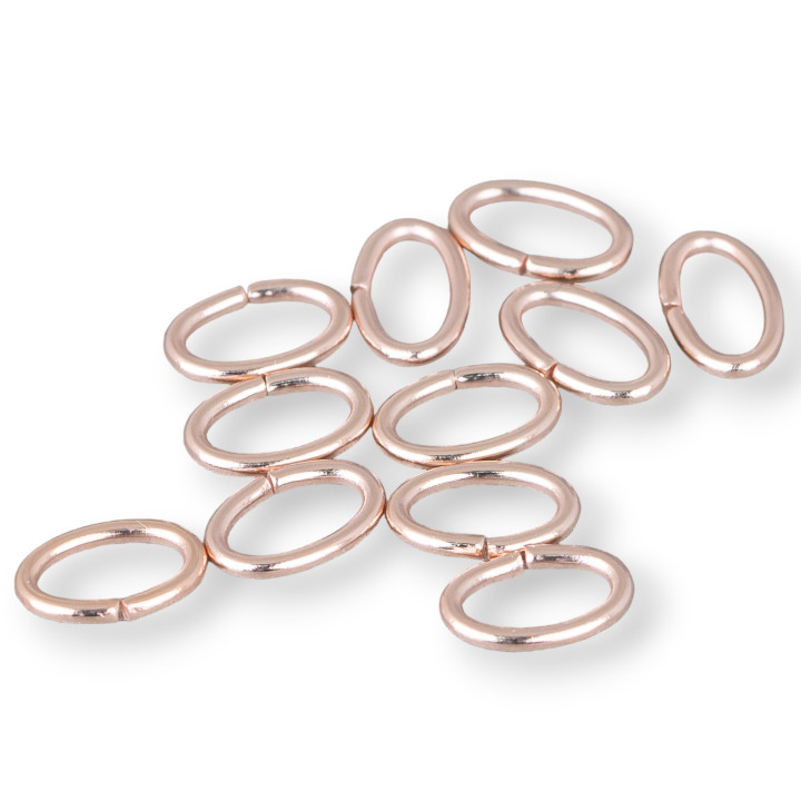 Open Oval Steel Rings 5.0x8.0mm 1.0mm Wire 15g Rose Gold 180pcs