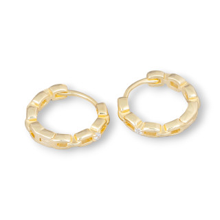 925 Sterling Silber Geschlossene Ohrstecker Marinara Kette Stirnband 2,8 x 15,5 mm 2 Paar Golden