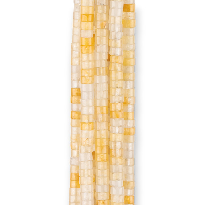 Yellow Hematoid Quartz Smooth Washers Tubes 4x2mm